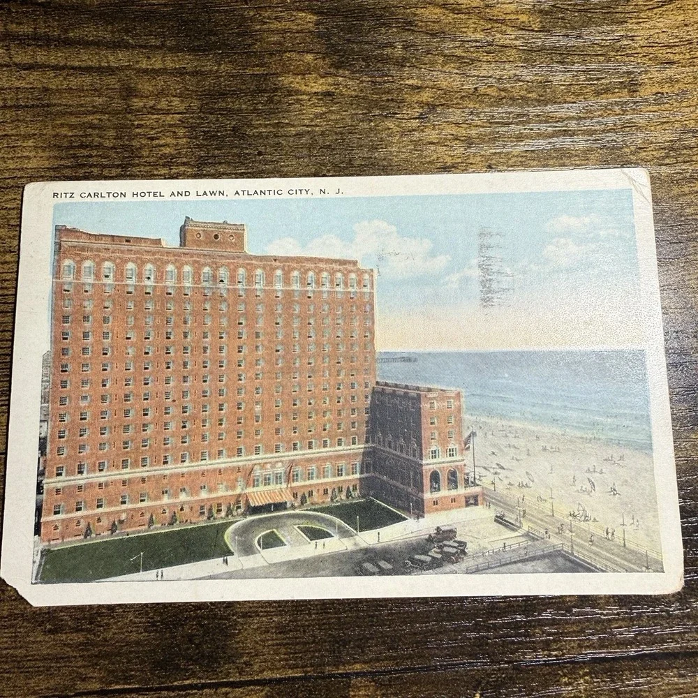 VTG Postcard Ritz Carlton Hotel Atlantic‎ City NJ Beach Boardwalk Circa 1922